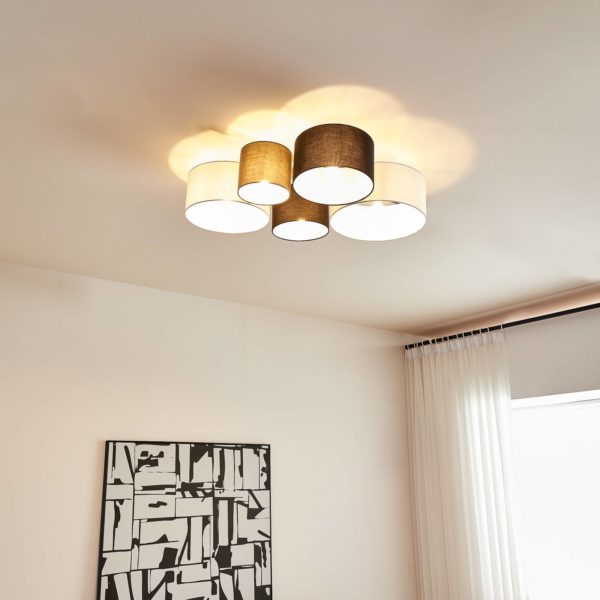 Lindby Lettie plafonnier en textile à 5 lampes LINDBY