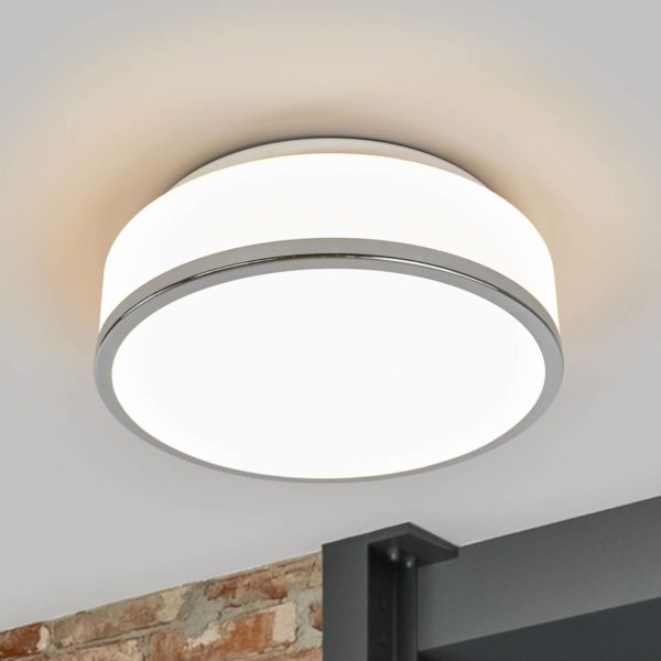 Searchlight Plafonnier Flush IP44, Ø 28cm, chrome Searchlight