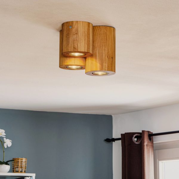 Spot-Light Plafonnier Wooddream à 3 lampes