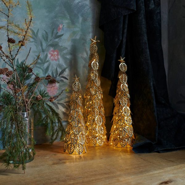 Sirius Arbre décoratif LED Kirstine, doré, hauteur 53,5 cm Sirius
