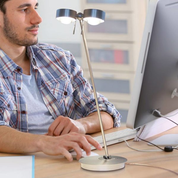 Top Light Lampe de table LED Puk Table Twin chrome mat Top Light