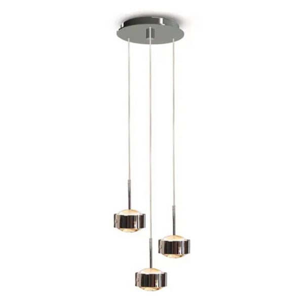 Top Light Suspension LED Puk Maxx Drop Trio, chrome mat Top Light