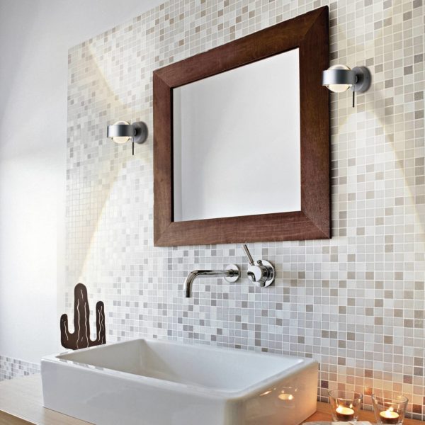 Top Light Puk Mini Wall+ LED, lentilles transparentes, chromé mat Top Light