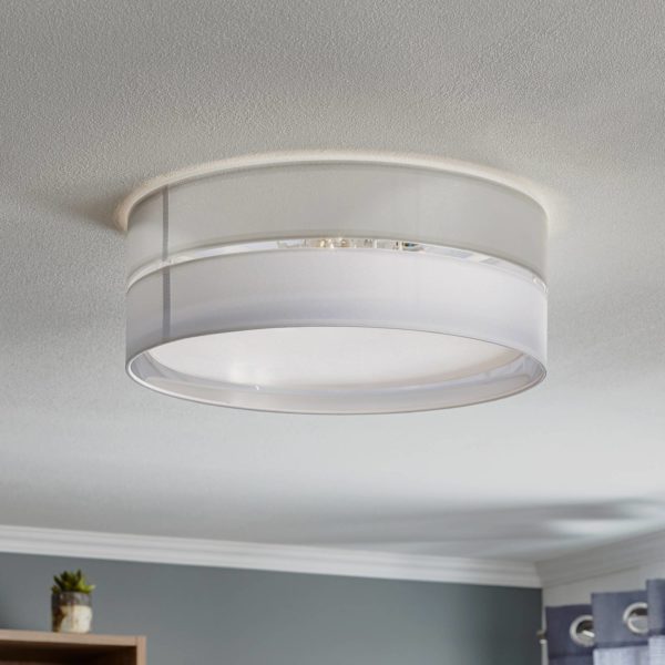 TK Lighting Plafonnier Hilton, blanc/argenté, Ø 45 cm TK Lighting
