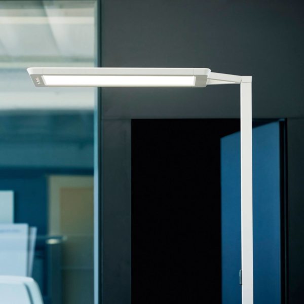 Waldmann Lampadaire LED Yara.single 4 000K, BT, LTX, argent Waldmann