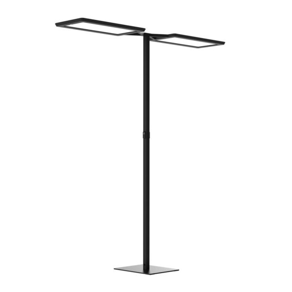 Waldmann Lampadaire LED Yara.double CCT, BT, PIR, noir Waldmann