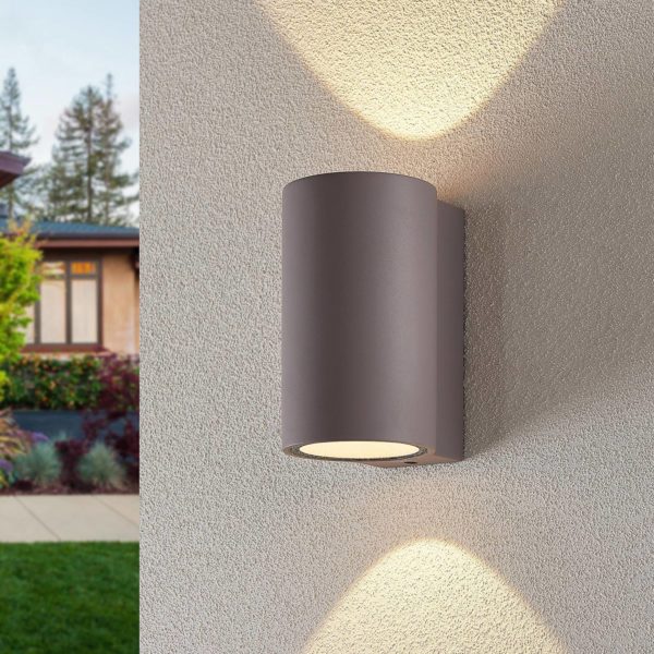 Lindby Applique d’extérieur LED Katalia béton, 2 lampes LINDBY