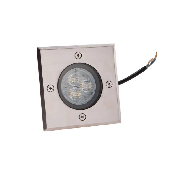 Lucande Spot LED encastré dans le sol Ava angulaire, IP67 LUCANDE