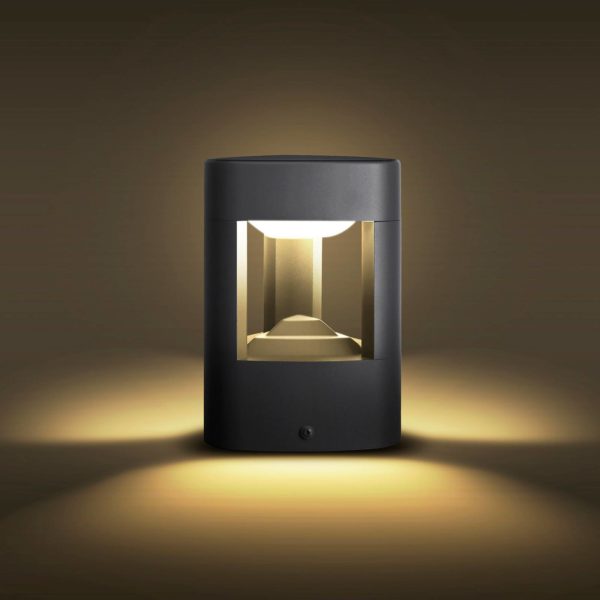 Lucande Luminaire pour socle LED Pirron, hauteur 20 cm, triangulaire, aluminium LUCANDE