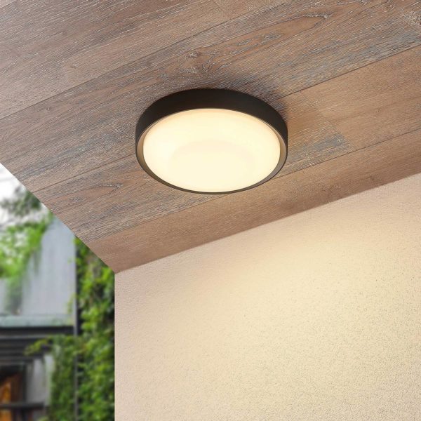 Lucande Lare Plafonnier d’extérieur LED, Ø 25cm LUCANDE