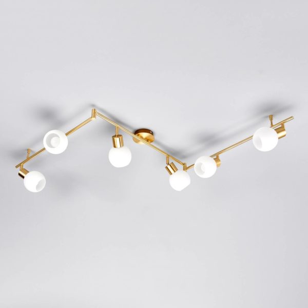 Lindby Plafonnier Elaina à 6 lampes, laiton LINDBY
