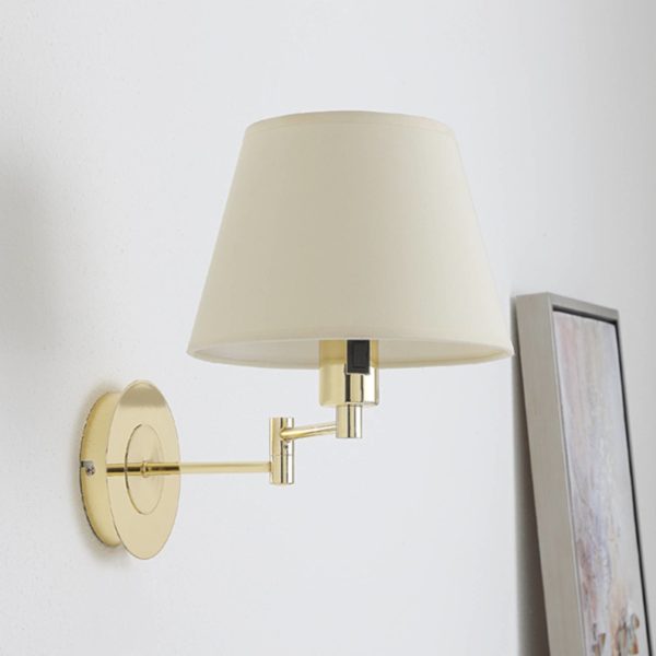 Lindby Applique murale Pola, abat-jour extensible, laiton LINDBY