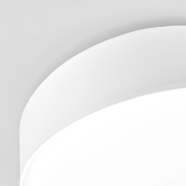 Lindby plafonnier Sebatin, Ø 50 cm, crème, tissu, E27 LINDBY