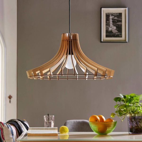 Lindby Suspension en bois Bela, Ø 47 cm LINDBY