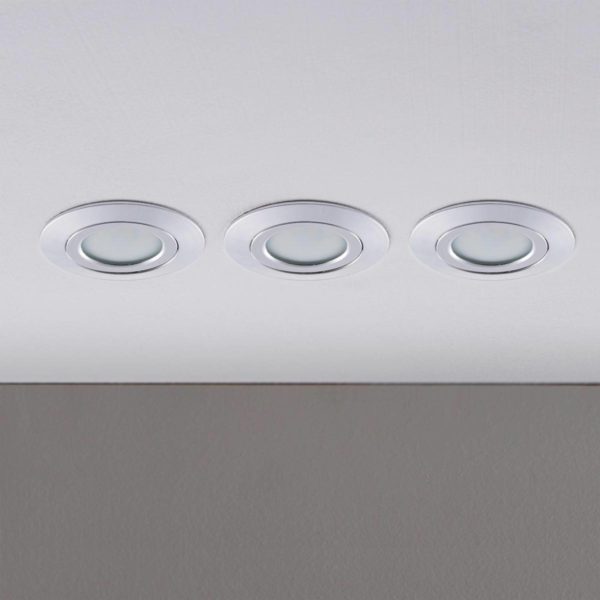 Lindby Spot encastré LED Andrej, rond, chromé, lot de 3 LINDBY