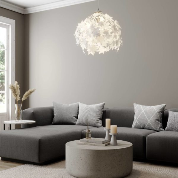 Lindby Suspension Maple avec décor de feuilles LINDBY