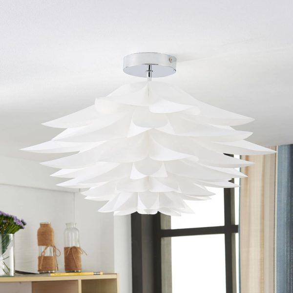 Lindby Plafonnier floral Rimon en blanc LINDBY
