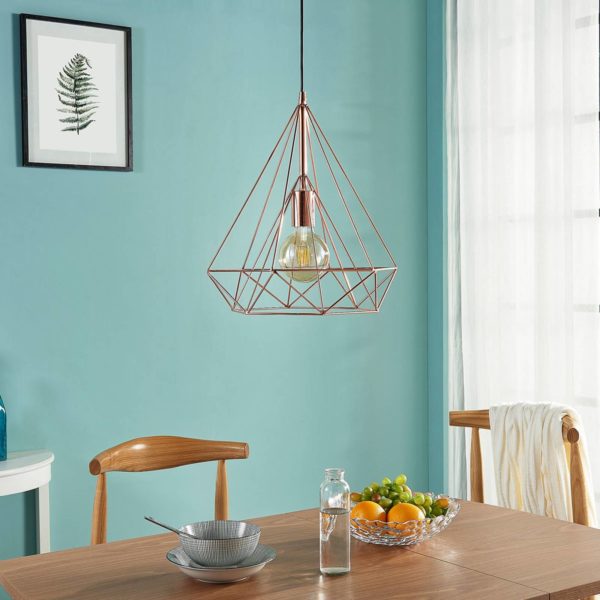 Lindby Suspension cage cuivrée Jossa LINDBY