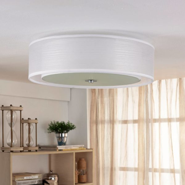 Lindby Tobia plafonnier en tissu, organza, blanc LINDBY