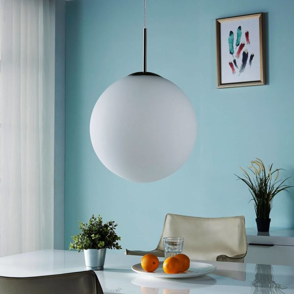 Lindby Suspension sphérique Marike en verre opale, 35 cm LINDBY