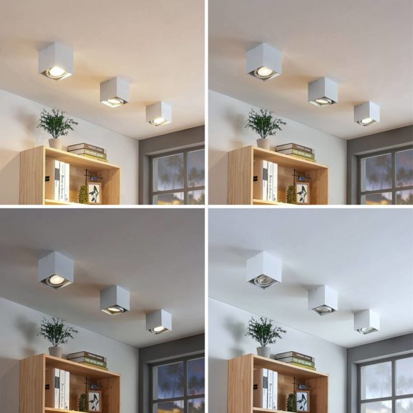 Arcchio Spot pour plafond Mabel, angulaire, à 1 lampe, blanc Arcchio