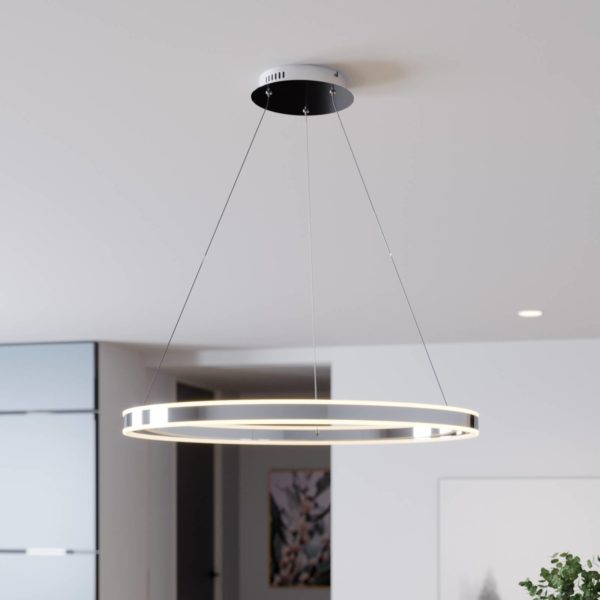 Lucande Suspension LED Lyani en chromé, dimmable, 80 cm LUCANDE