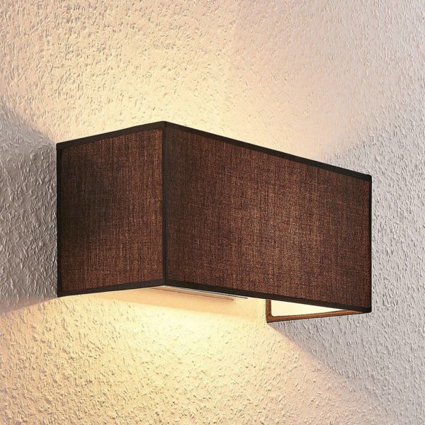 Lindby Applique en tissu Adea, 30 cm, angulaire, noire LINDBY
