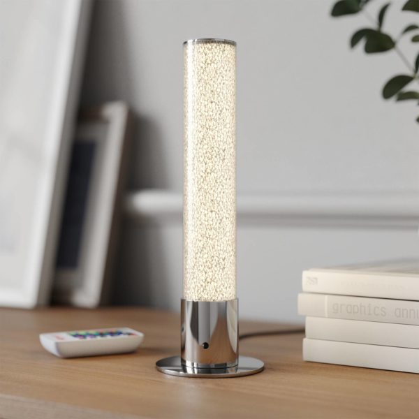 Lindby Lampe de table LED Fria, cylindre, RVB, télécommande LINDBY