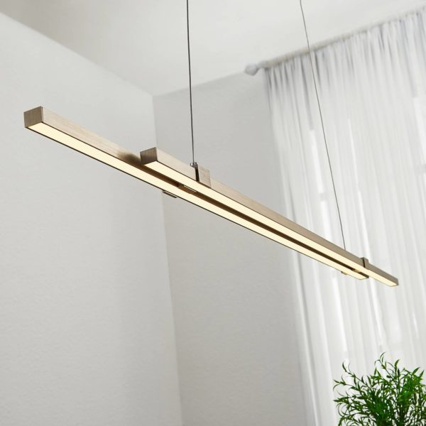 Lucande Suspension linéaire LED Tymon, étroite, extensible LUCANDE