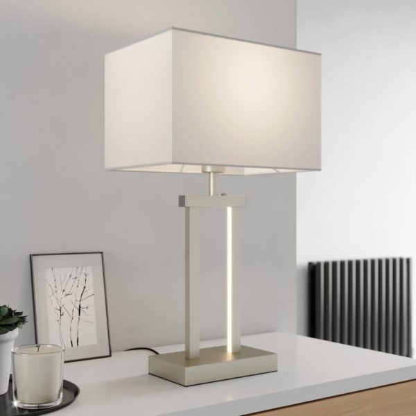 Lindby Lampe à poser Sigurd avec abat-jour en tissu LINDBY