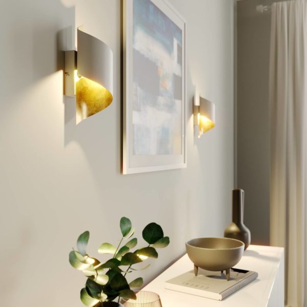 Applique murale Lindby Desirio, blanc, doré, G9, métal LINDBY