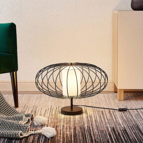 Lindby Korbinian lampe à poser avec abat-jour cage LINDBY