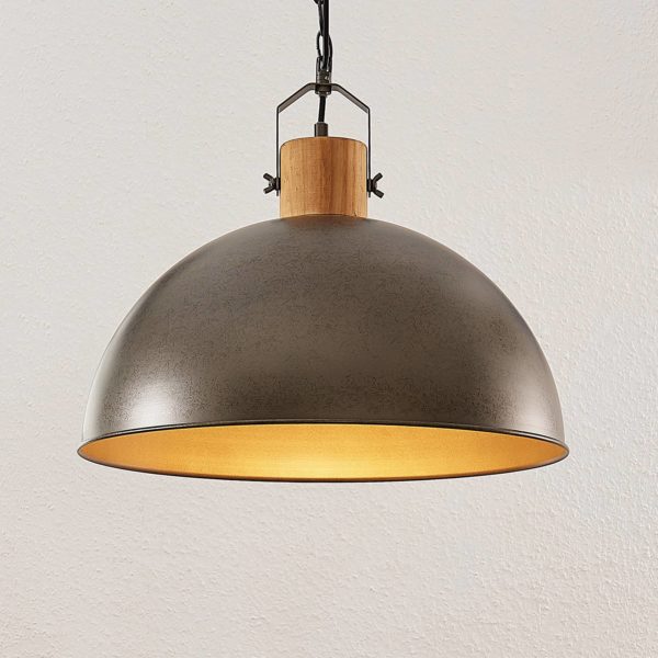 Lindby suspension Holgar, 1 lampe, bois, métal, vert, E27 LINDBY