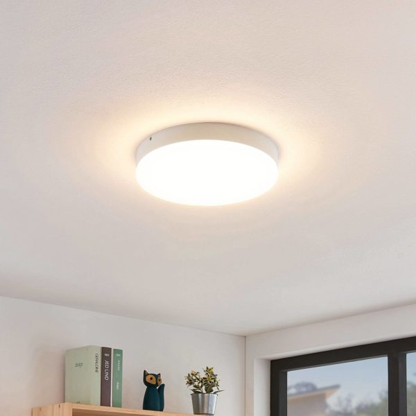 Lindby Leonta plafonnier LED, blanc, Ø 25 cm LINDBY