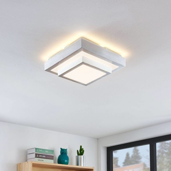 Lindby Mirco plafonnier LED angulaire, 27 cm LINDBY