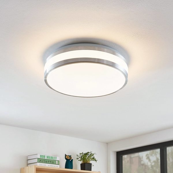 Lindby Nelia plafonnier LED, alu, rond, 34,5 cm LINDBY