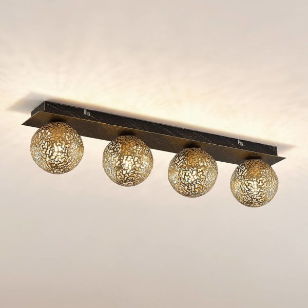 Lucande Evory plafonnier, angulaire, 4 lampes LUCANDE