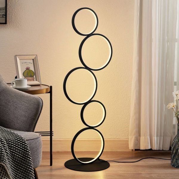 Lindby Jacek lampadaire LED à 5 anneaux LINDBY