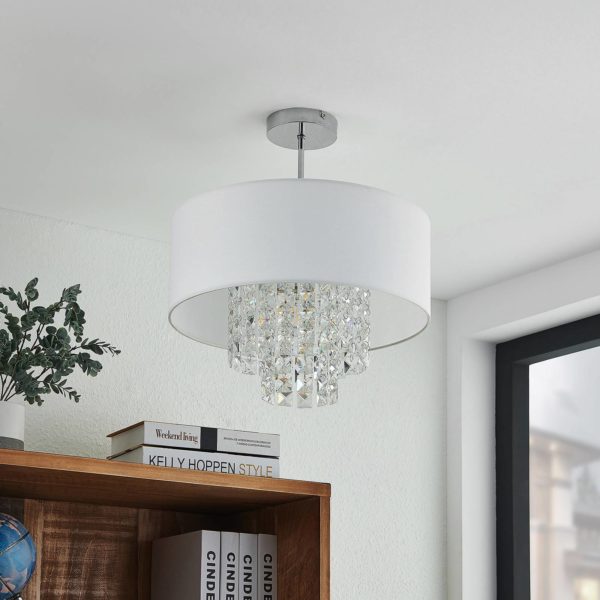 Lindby Estera plafonnier avec pendentif, blanc LINDBY