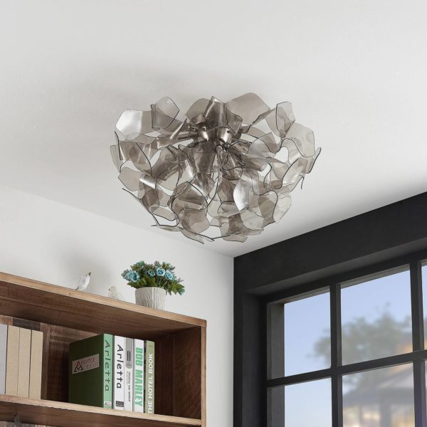 Lindby Moscalina plafonnier, gris fumée LINDBY