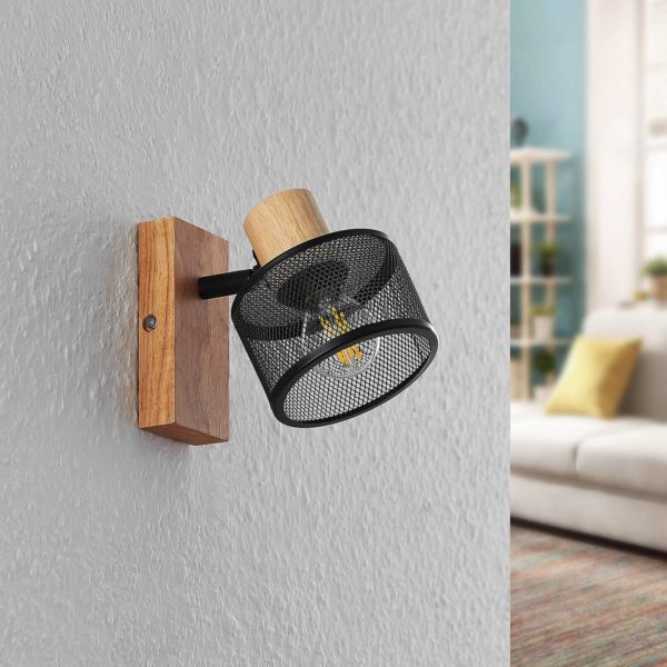 Lindby Evinora spot mural en bois LINDBY