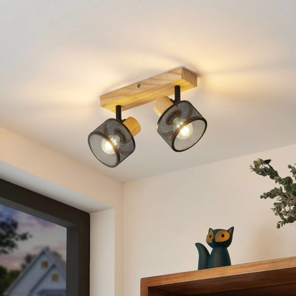 Lindby Evinora spot pour plafond en bois, 2 lampes LINDBY