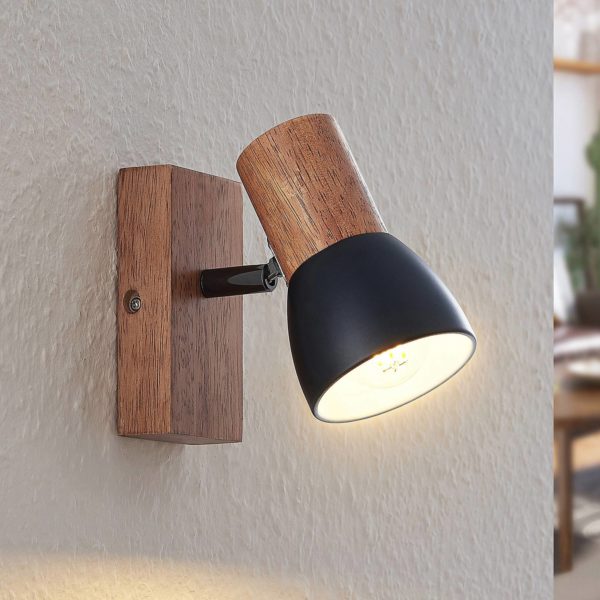 Lindby Tonja spot avec bois, à 1 lampe LINDBY