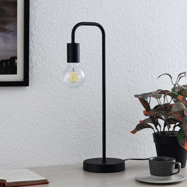 Lindby Erivana lampe de table, métal, noir LINDBY