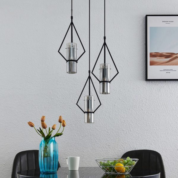 Lindby Timasia suspension, à trois lampes, ronde LINDBY