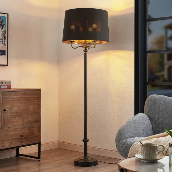 Lindby Christer lampadaire, noir, 160 cm LINDBY