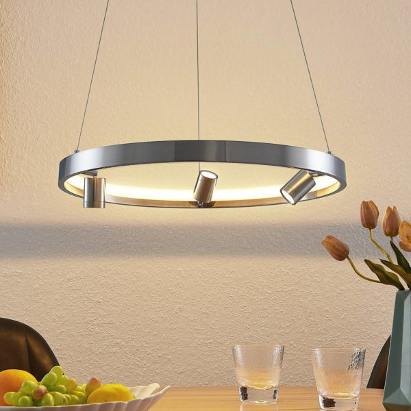 Lucande Paliva suspension LED, 48 cm, nickel LUCANDE