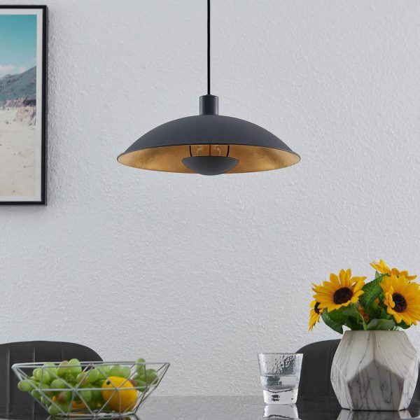 Lindby Narisara suspension noire-dorée 1 l. 40 cm LINDBY