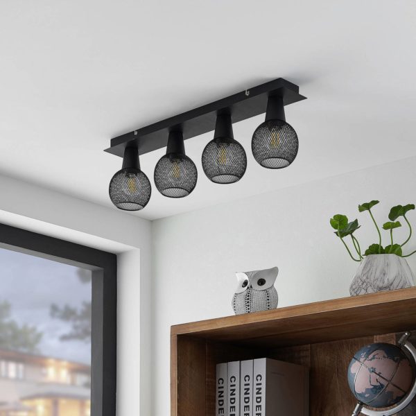 Lindby Zerda plafonnier, grille, à quatre lampes LINDBY
