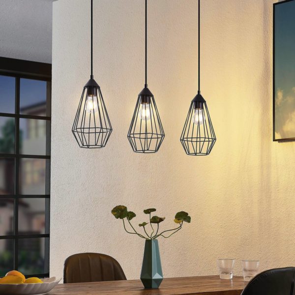 Lindby Elainy suspension avec 3 abat-jour en cage LINDBY
